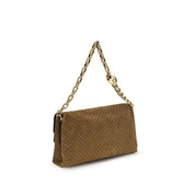Gucci Beige Suede GG Embossed Shoulder Bag