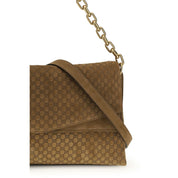 Gucci Beige Suede GG Embossed Shoulder Bag