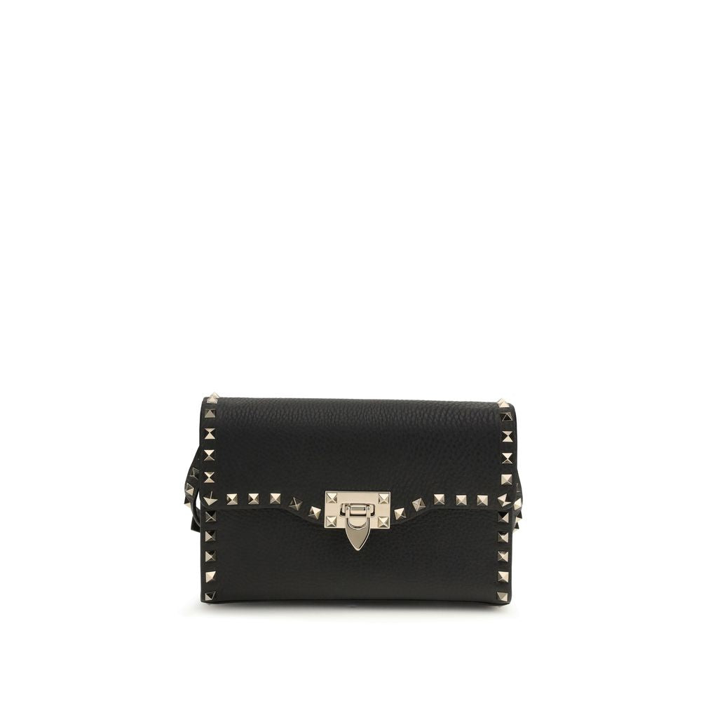 Valentino Garavani Black Calf Leather Shoulder Bag