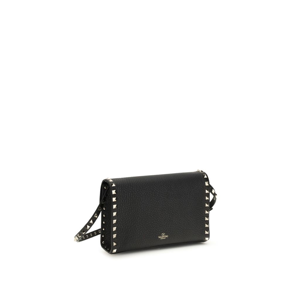 Valentino Garavani Black Calf Leather Shoulder Bag