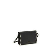 Valentino Garavani Black Calf Leather Shoulder Bag