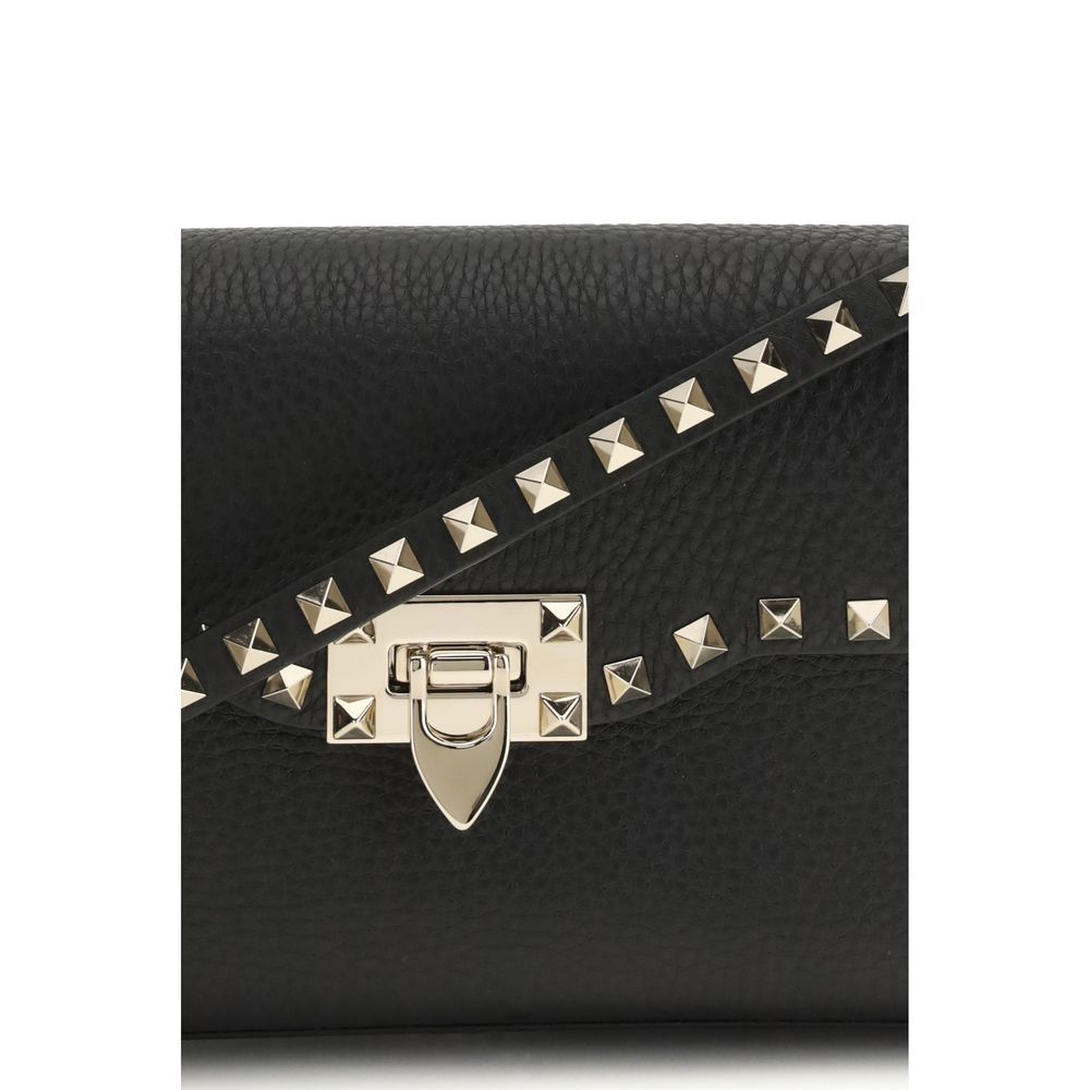 Valentino Garavani Black Calf Leather Shoulder Bag