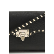 Valentino Garavani Black Calf Leather Shoulder Bag