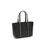 Valentino Garavani Black Calf Leather Shoulder Bag