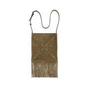 Valentino Garavani Beige Suede Shoulder Bag