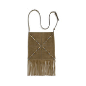 Valentino Garavani Beige Suede Shoulder Bag