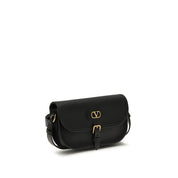 Valentino Garavani Black Calf Leather Shoulder Bag