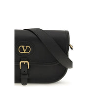 Valentino Garavani Black Calf Leather Shoulder Bag