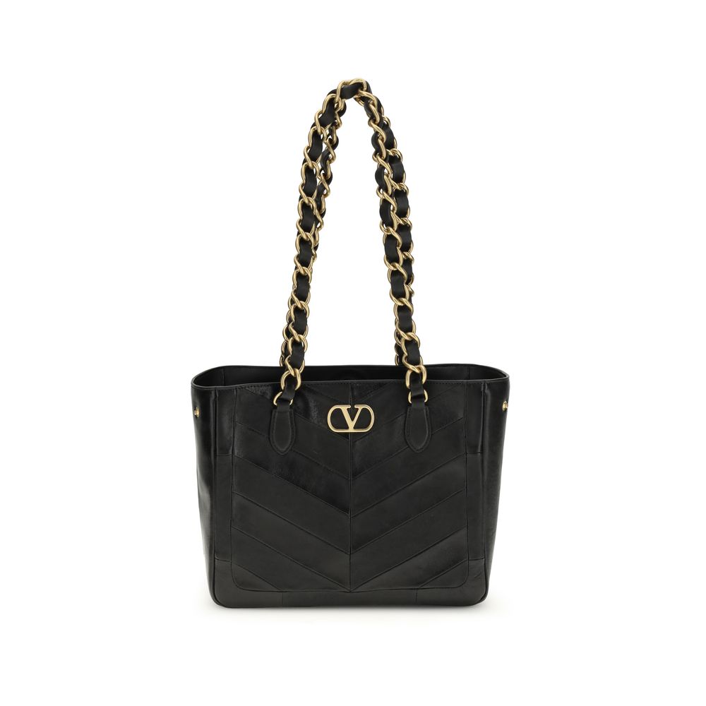 Valentino Garavani Black Napa Leather Shoulder Bag