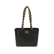 Valentino Garavani Black Napa Leather Shoulder Bag