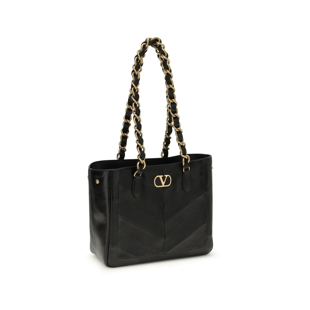 Valentino Garavani Black Napa Leather Shoulder Bag