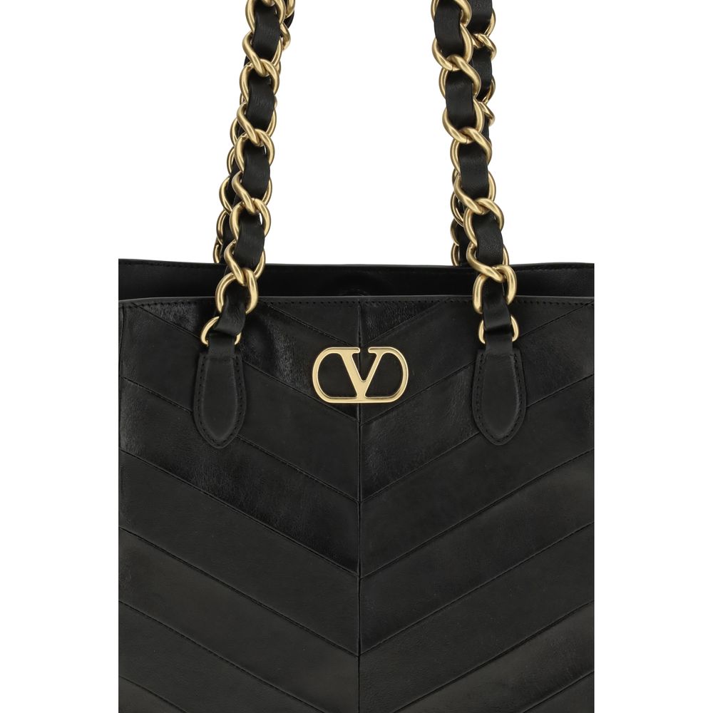 Valentino Garavani Black Napa Leather Shoulder Bag