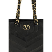 Valentino Garavani Black Napa Leather Shoulder Bag