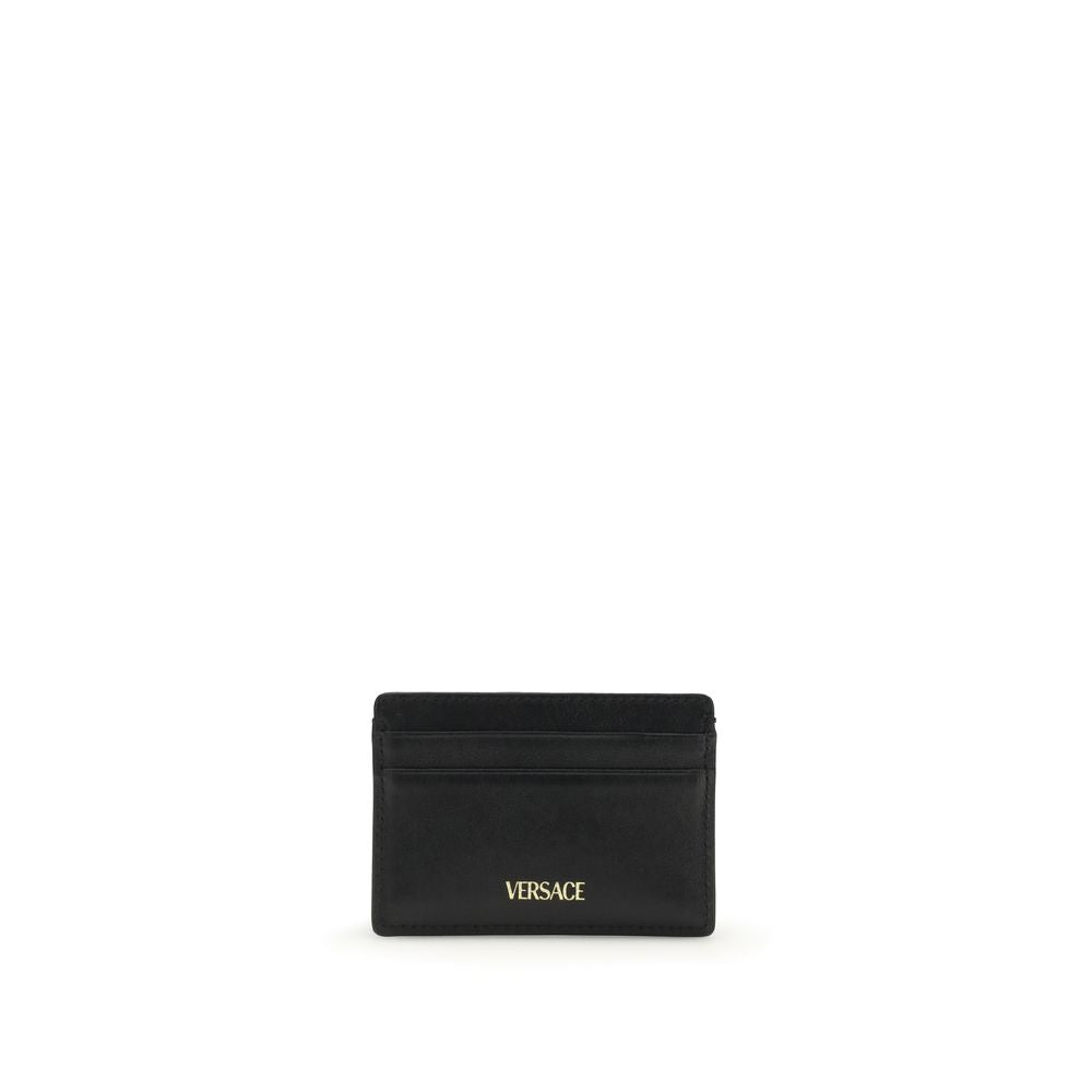 Versace Black Calf Leather Card Holder