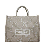 Versace beige tygväska med logotyp