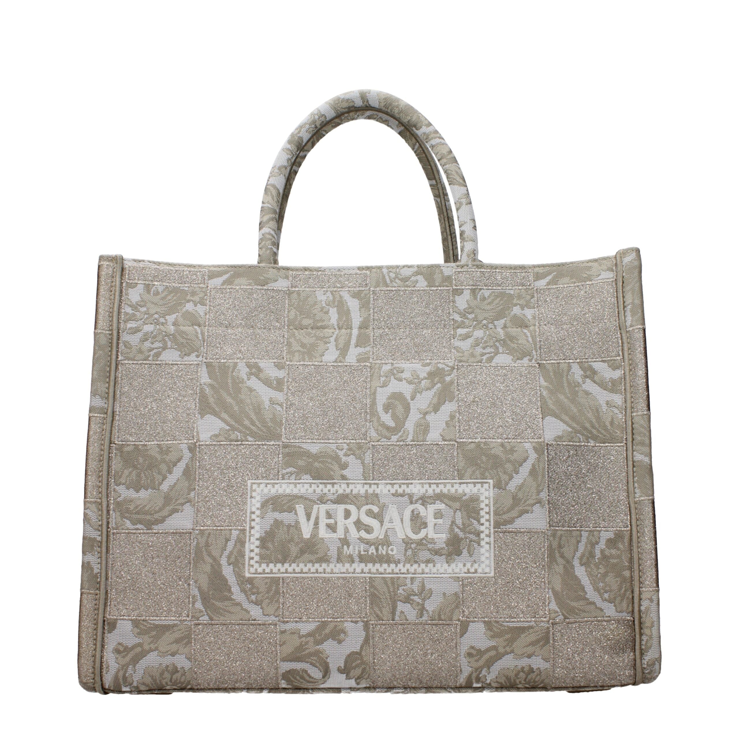 Versace beige tygväska med logotyp