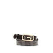 Gucci Brown Calf Leather Reversible Belt with G Square Buckle