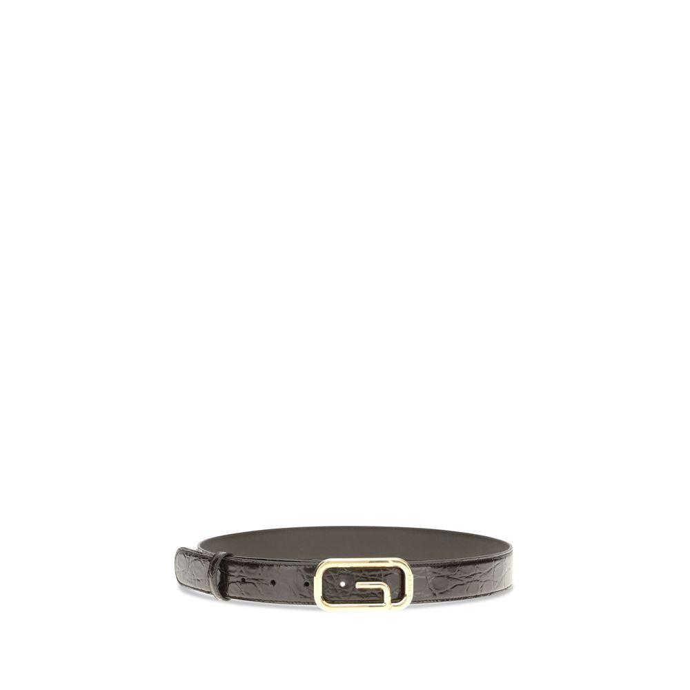 Gucci Brown Calf Leather Reversible Belt with G Square Buckle