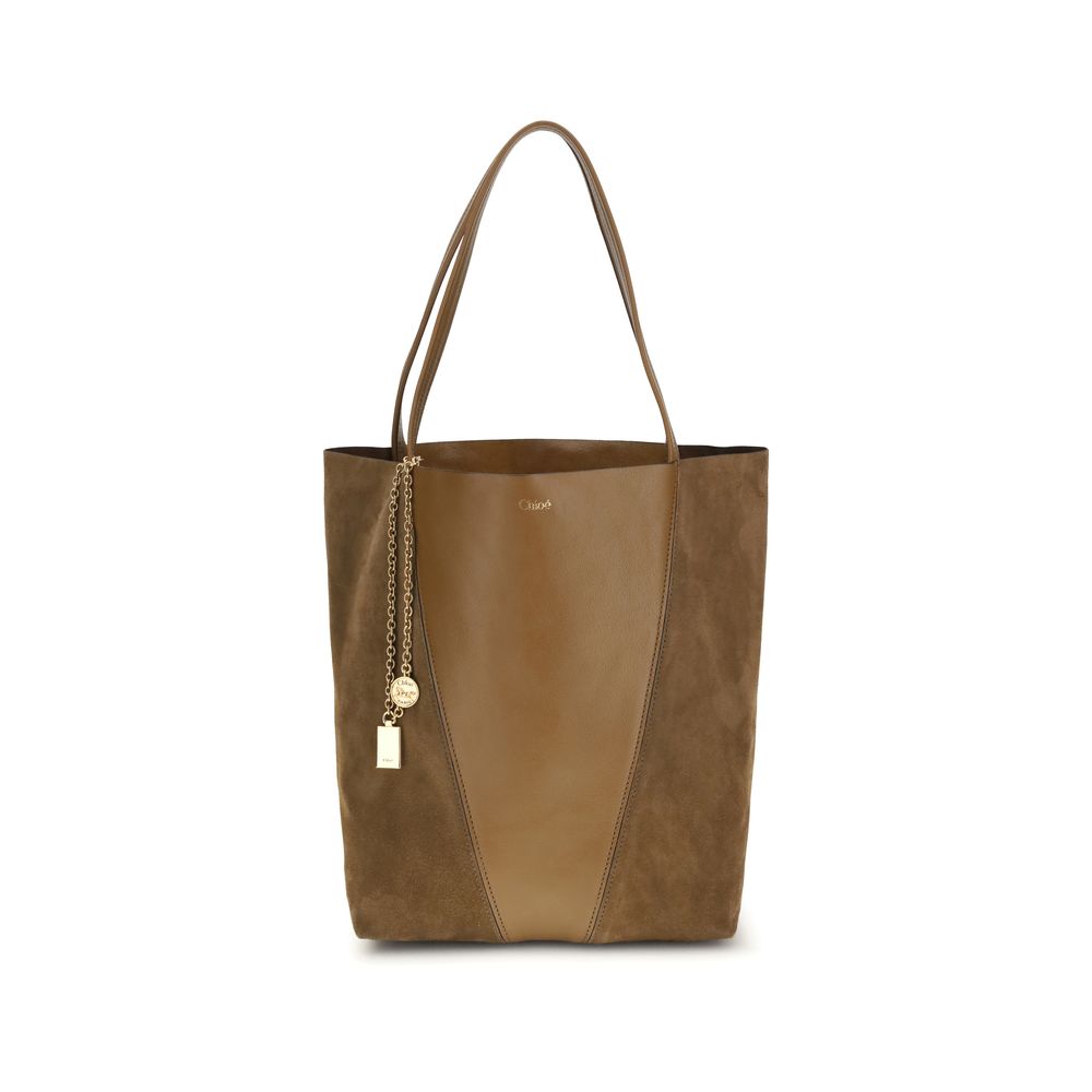 Chloé Beige Leather Suede Shoulder Bag