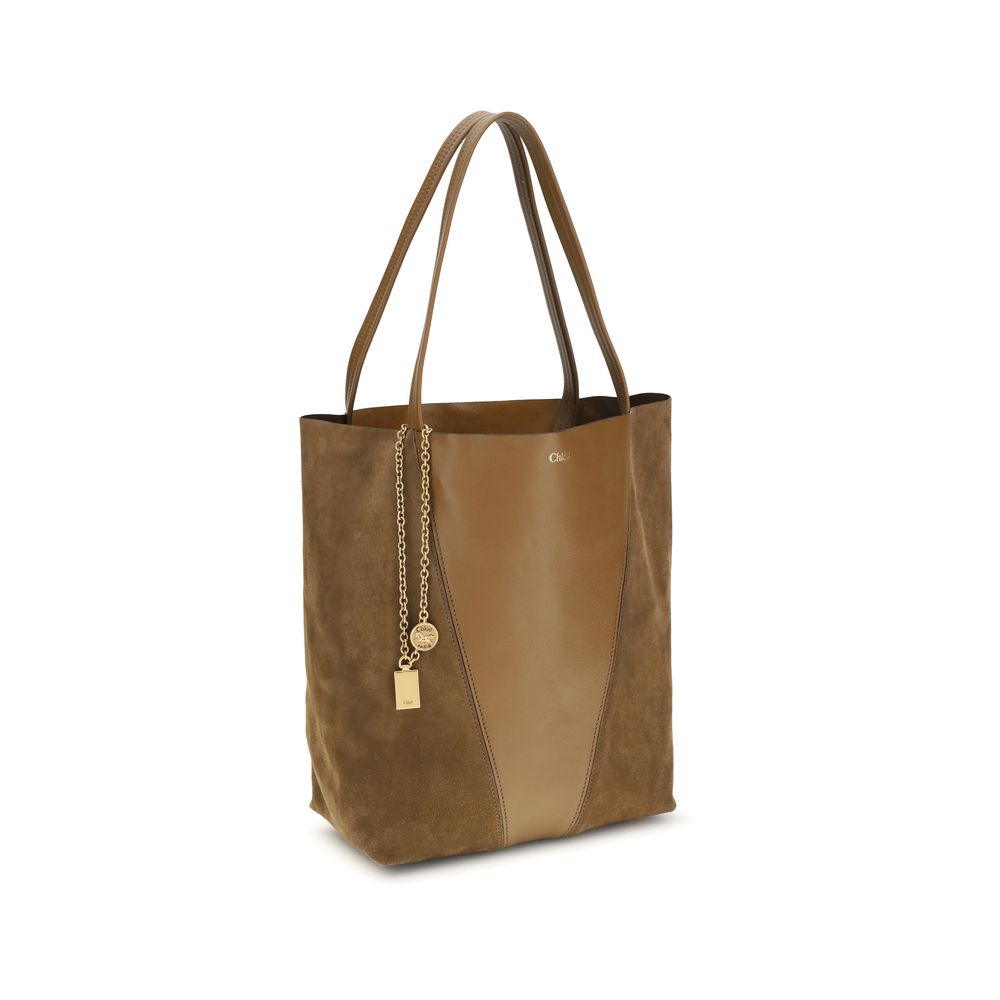 Chloé Beige Leather Suede Shoulder Bag