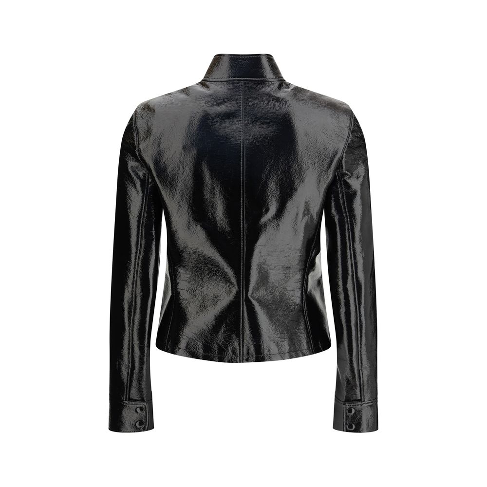 Courrèges Black Cotton Full-Length Jacket