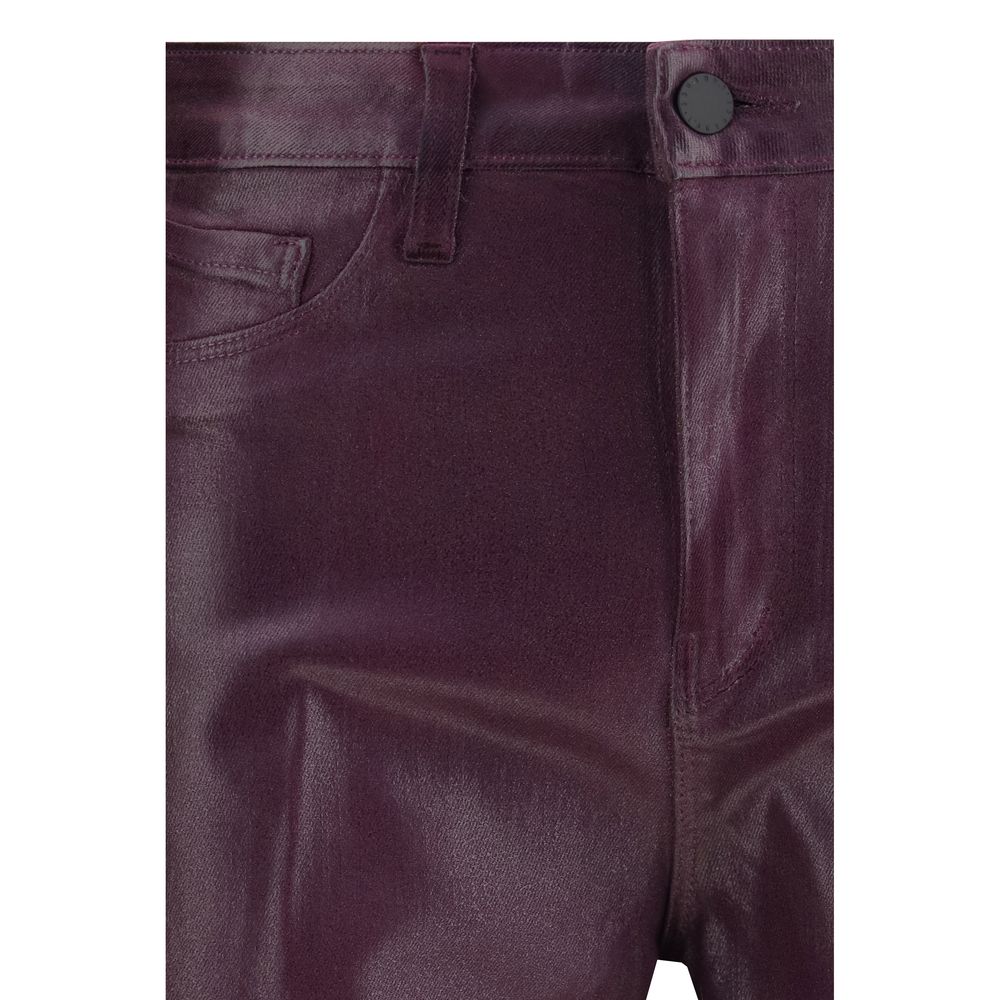 L'Agence Marty Flerfärgade Utsvängda Jeans i Belagd Bomull