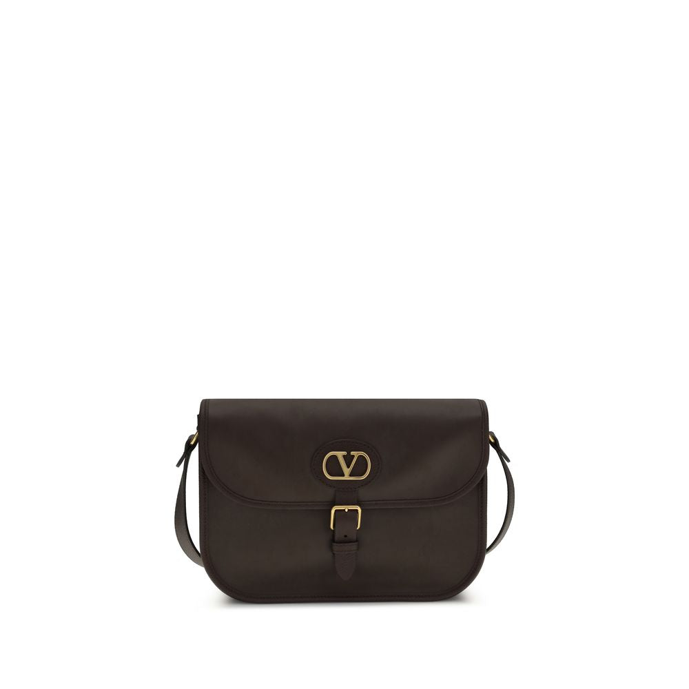 Valentino Garavani Brown Calf Leather Shoulder Bag