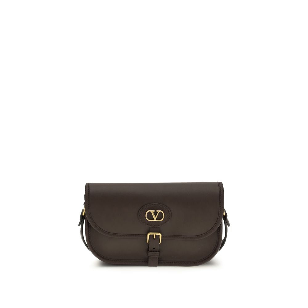 Valentino Garavani Brown Calf Leather Shoulder Bag