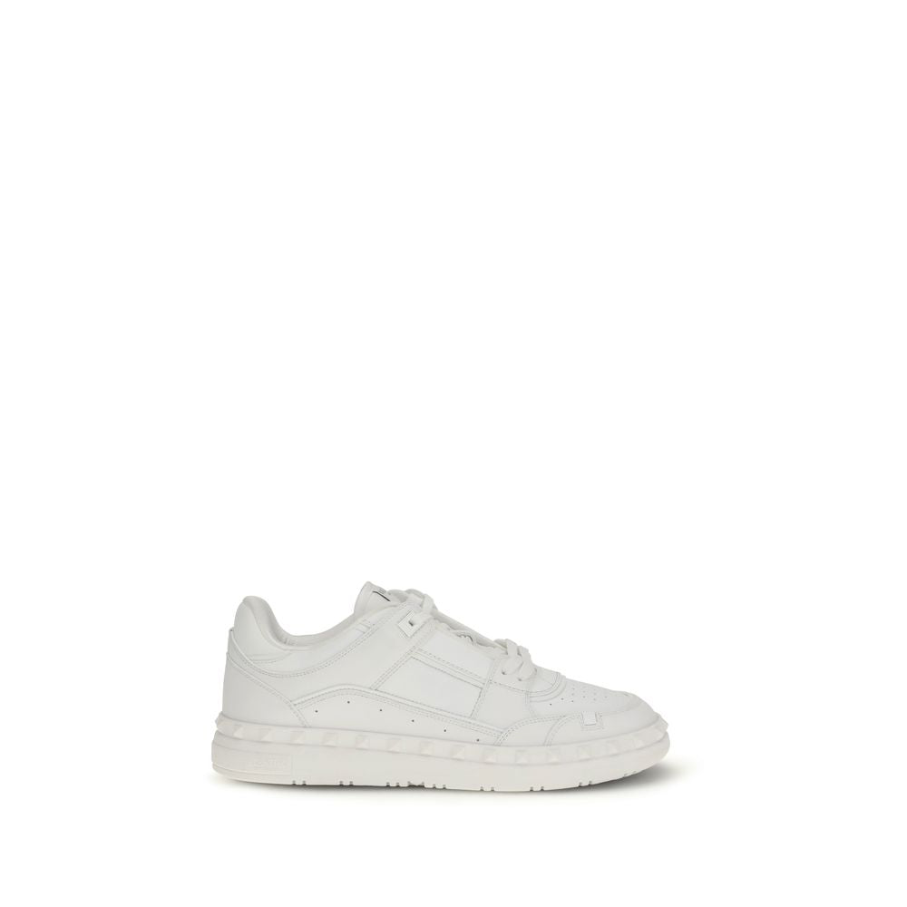Valentino Garavani White Calf Leather Low Top Sneakers