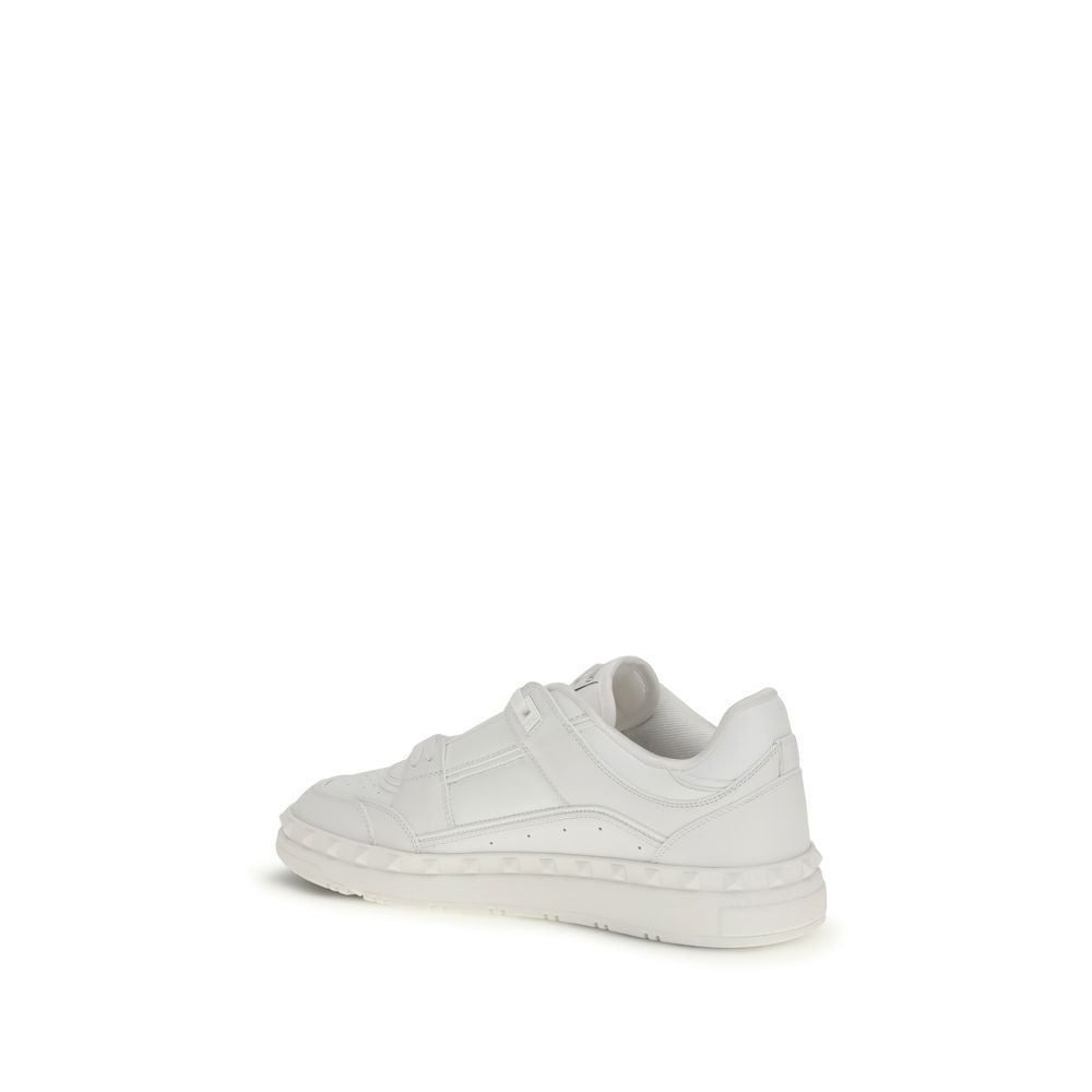 Valentino Garavani White Calf Leather Low Top Sneakers