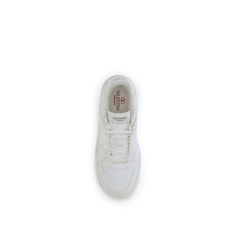 Valentino Garavani White Calf Leather Low Top Sneakers