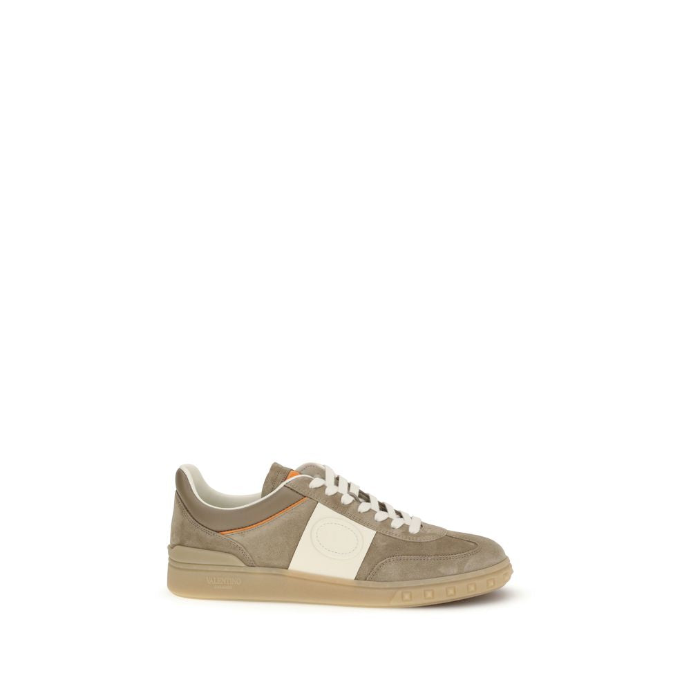 Valentino Garavani Beige Calf Leather Low Top Sneakers