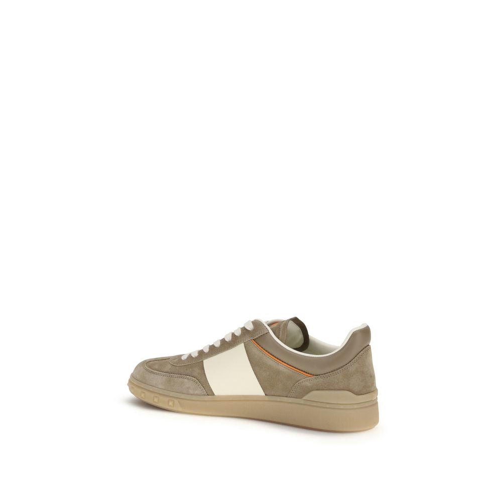 Valentino Garavani Beige Calf Leather Low Top Sneakers