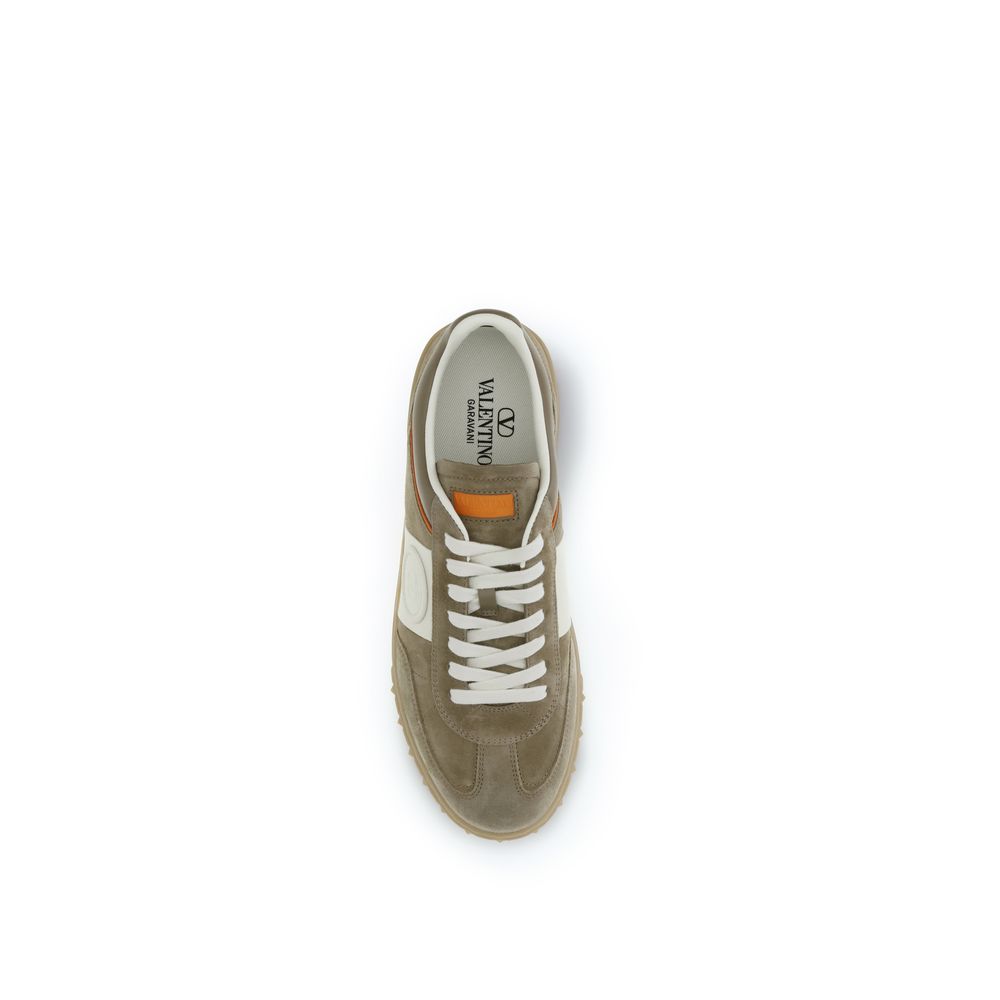 Valentino Garavani Beige Calf Leather Low Top Sneakers