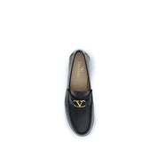 Valentino Garavani Black Calf Leather Slip-On Loafers