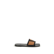 Valentino Garavani Black Goatskin Slide Sandals