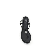Giuseppe Zanotti Black Calf Leather Flat Sandals