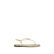 Giuseppe Zanotti Gold Calf Leather Flat Sandals