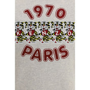 Kenzo Grå Bomullströja med Broderad Vild Tiger