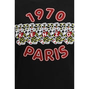 Kenzo svart bomullströja med broderi av vildtiger