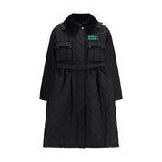 Barbour Black Quilted Hooded Polyester Coat