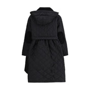 Barbour Black Quilted Hooded Polyester Coat