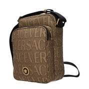 Versace Beige Tyg Axelväska med Logotyp