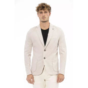 Distretto12 Beige Cotton Blazer with Pockets