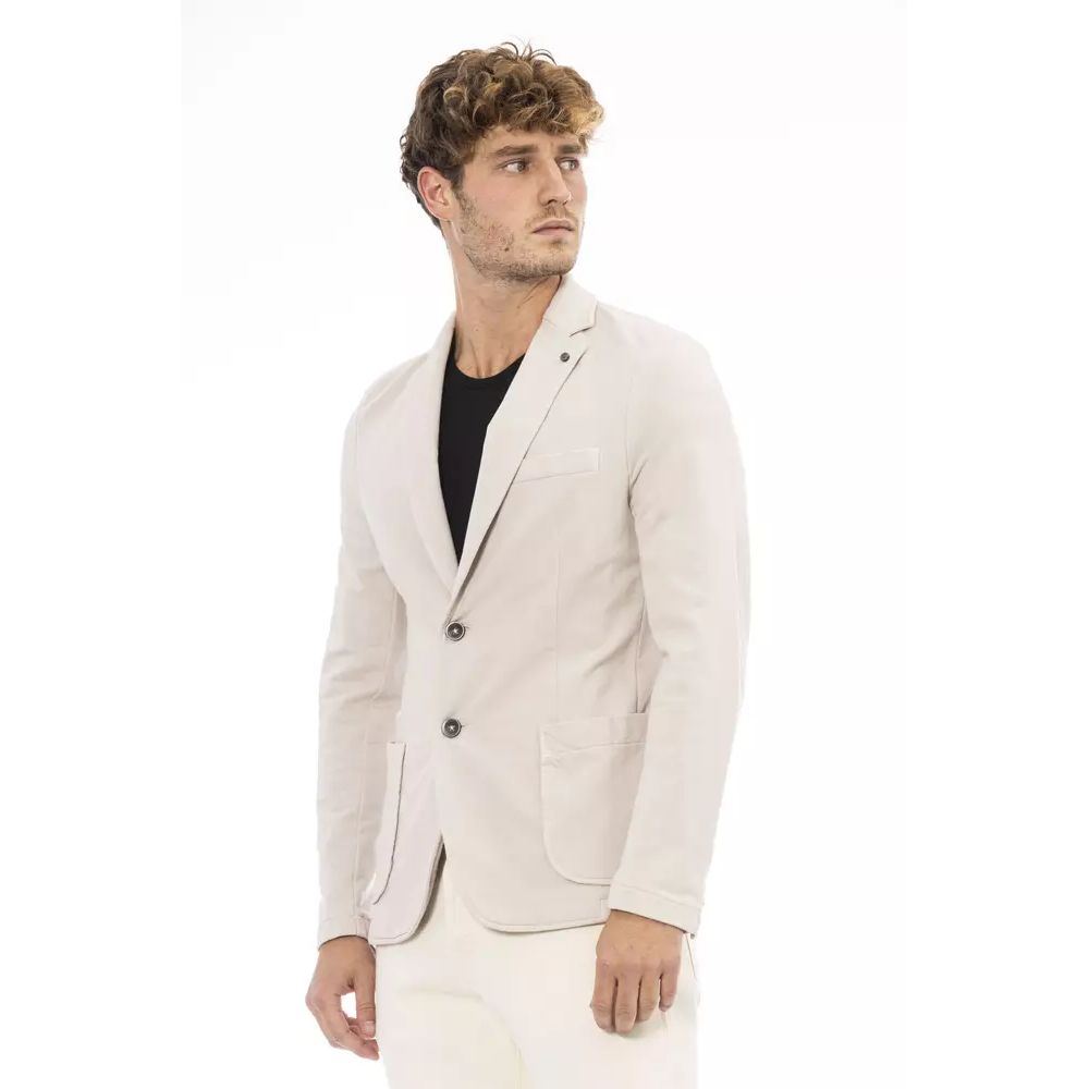 Distretto12 Beige Cotton Blazer with Pockets
