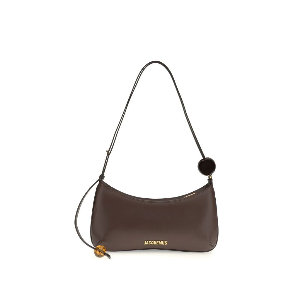 Jacquemus Brown Calf Leather Bisou Perle Shoulder Bag