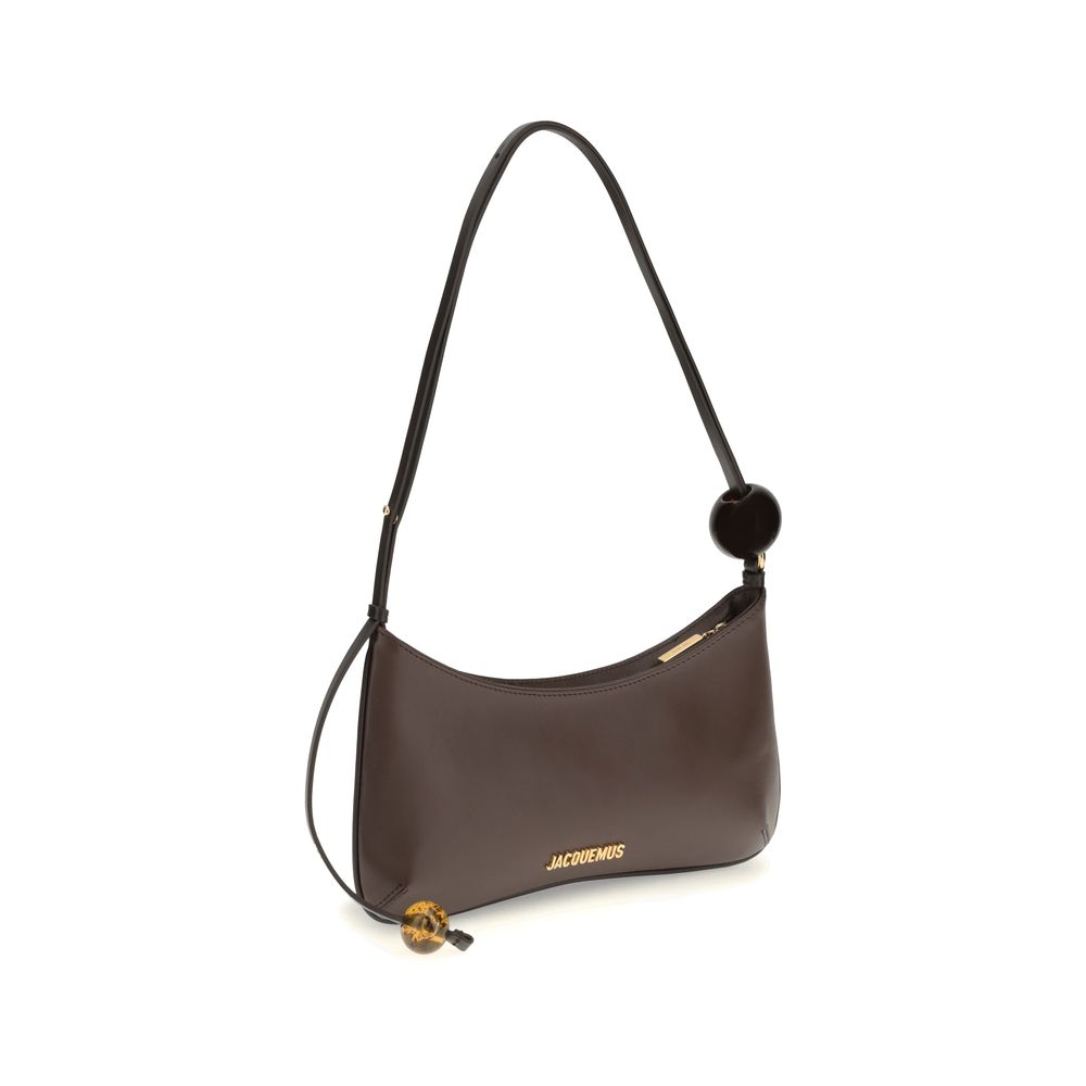Jacquemus Brown Calf Leather Bisou Perle Shoulder Bag
