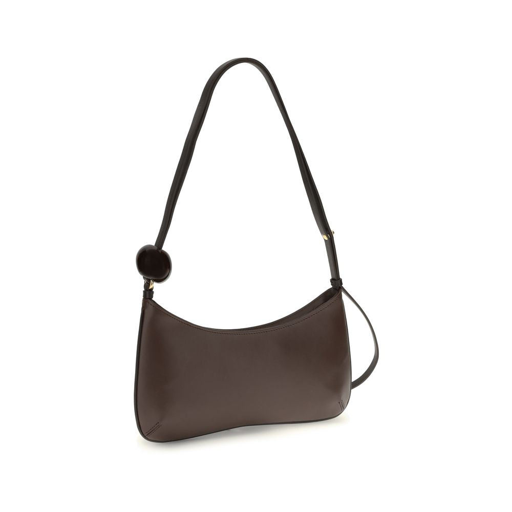 Jacquemus Brown Calf Leather Bisou Perle Shoulder Bag