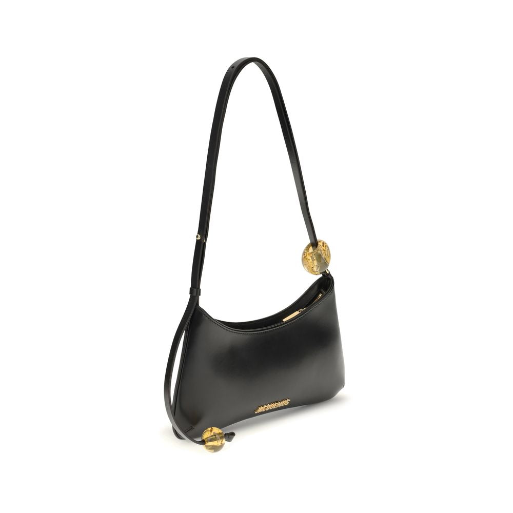 Jacquemus Black Calf Leather Bisou Perle Shoulder Bag
