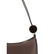 Jacquemus Brown Calf Leather Bisou Perle Shoulder Bag